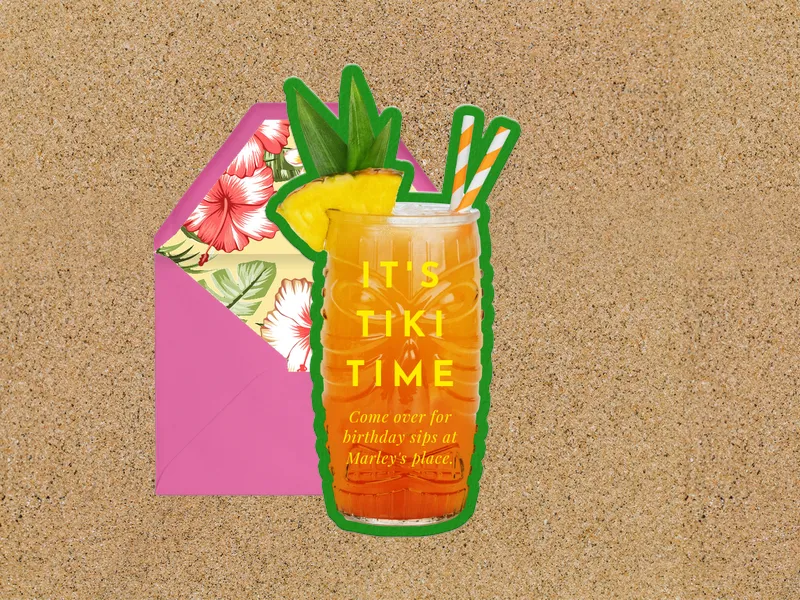 Totally Tiki Invitation premium template design