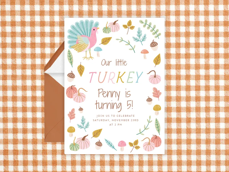 Gobble Gobble Invitation premium template design
