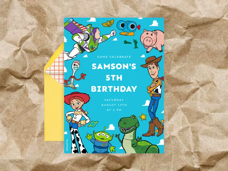 Disney and Pixar’s Toy Story: All My Friends - characters - Invitation