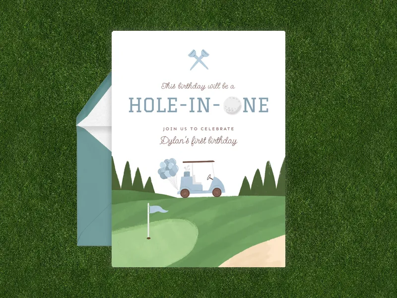 Hole in One Birthday Invitation premium template design