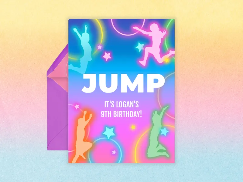 Neon Jump Invitation premium template design