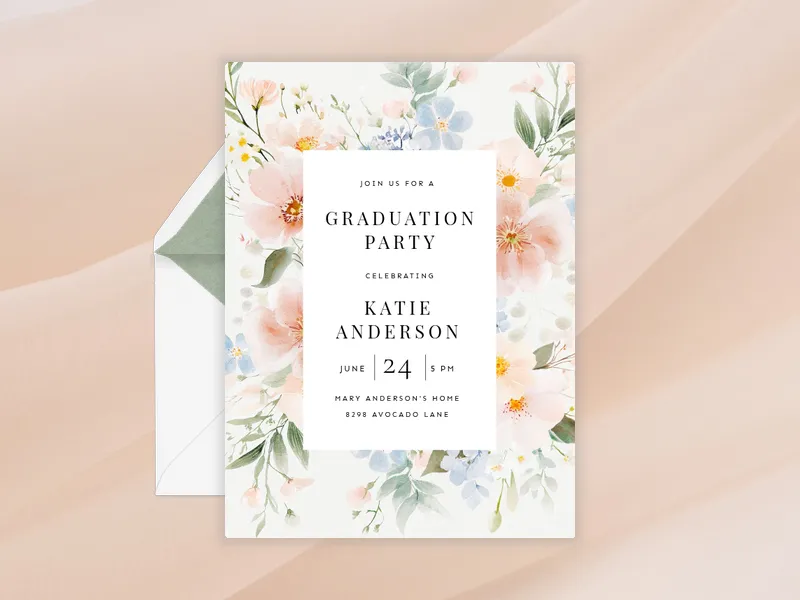 Blossom Jubilee Invitation premium template design