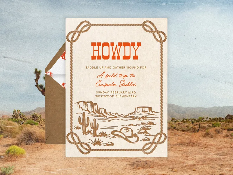 Howdy Invitation premium template design