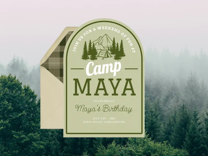 Base Camp Invitation premium template design