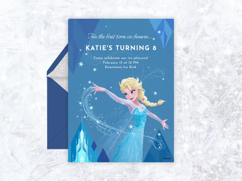 Disney’s Frozen: Magical Elsa Invitation premium template design