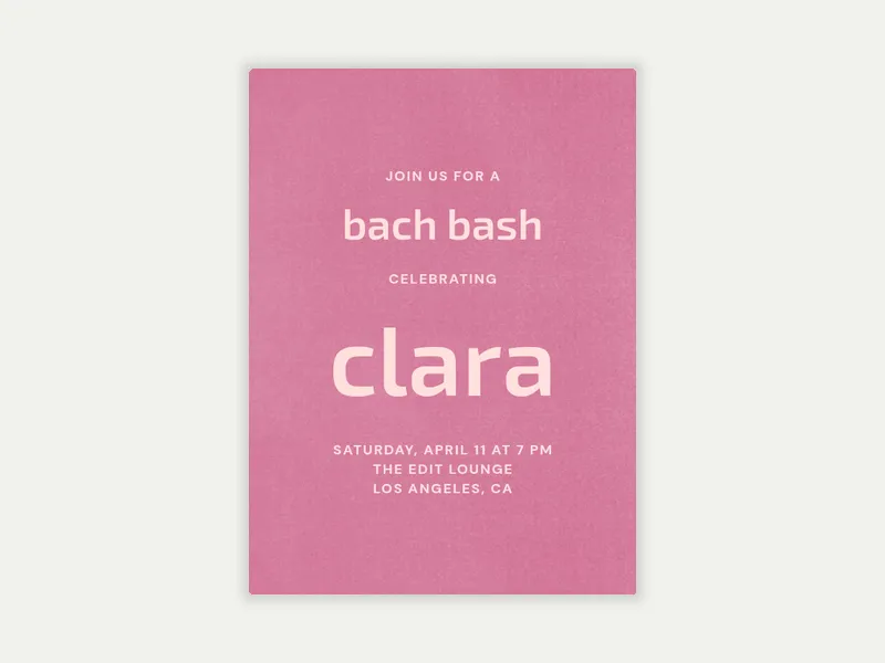 Simply Soft Gloss Invitation free template design