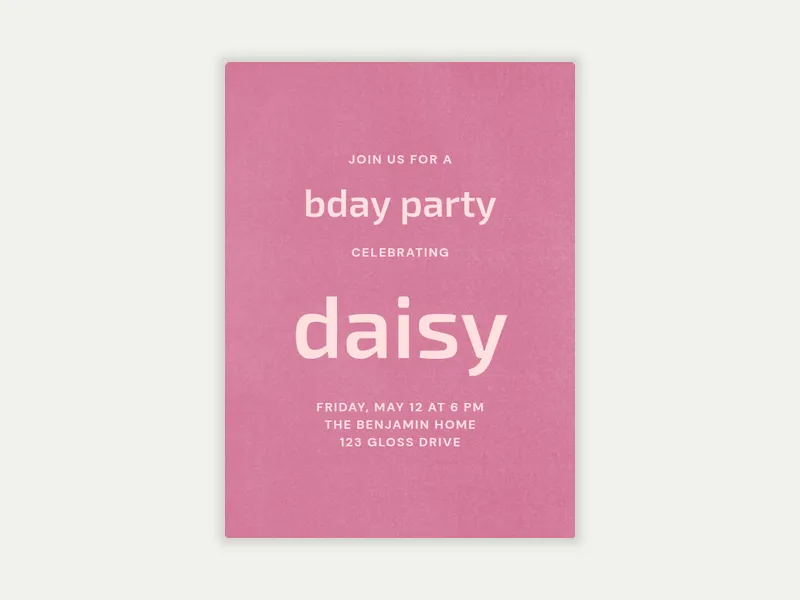 Simply Soft Gloss Invitation free template design