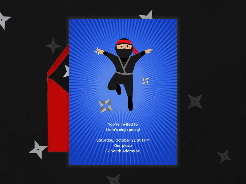 Ninja Party Invitation premium template design