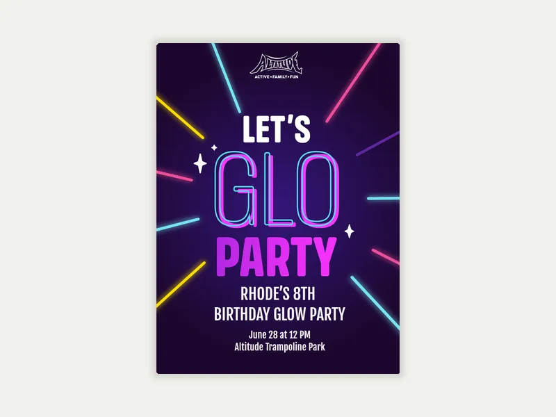 Altitude Trampoline Park: Glow & Jump - birthday_forkids - Invitation