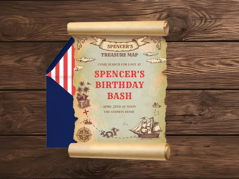Treasure Hunt Invitation premium template design