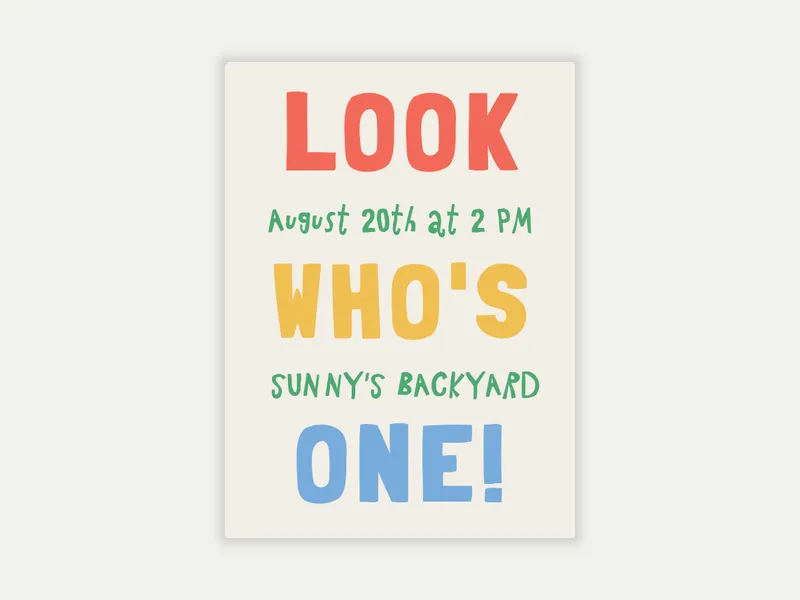 Big Phrase Invitation free template design