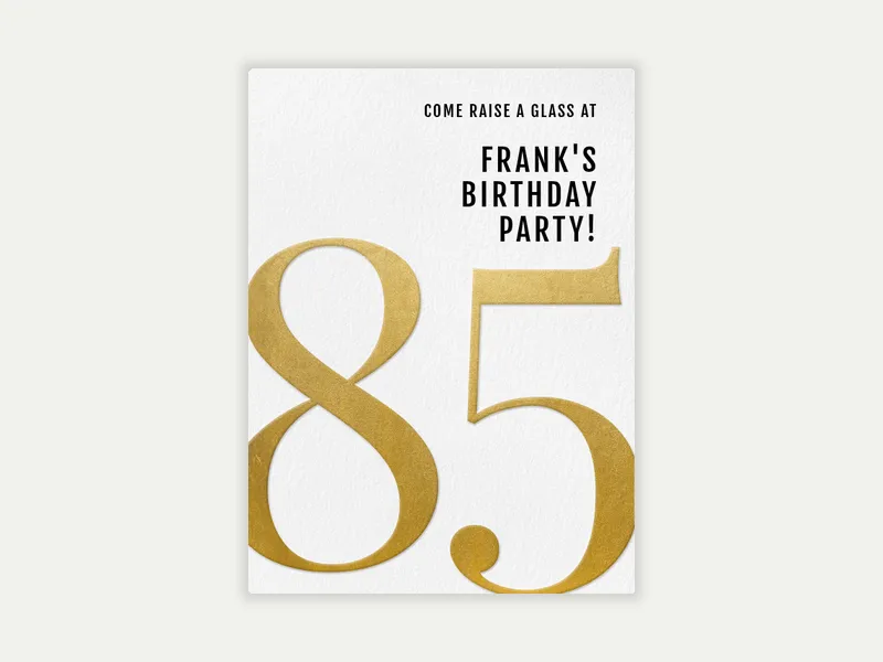 Sophisticated Classic Gold 85th Birthday - 85th_birthday - Invitation