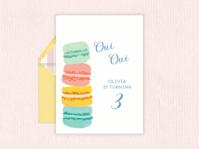 French Macarons Invitation premium template design