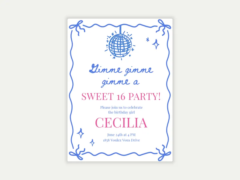 Disco Doodles - featured - Invitation