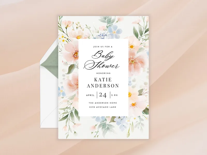 Blossom Jubilee Invitation premium template design