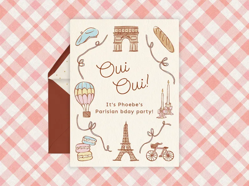 Oui Oui, It’s a Party Invitation premium template design