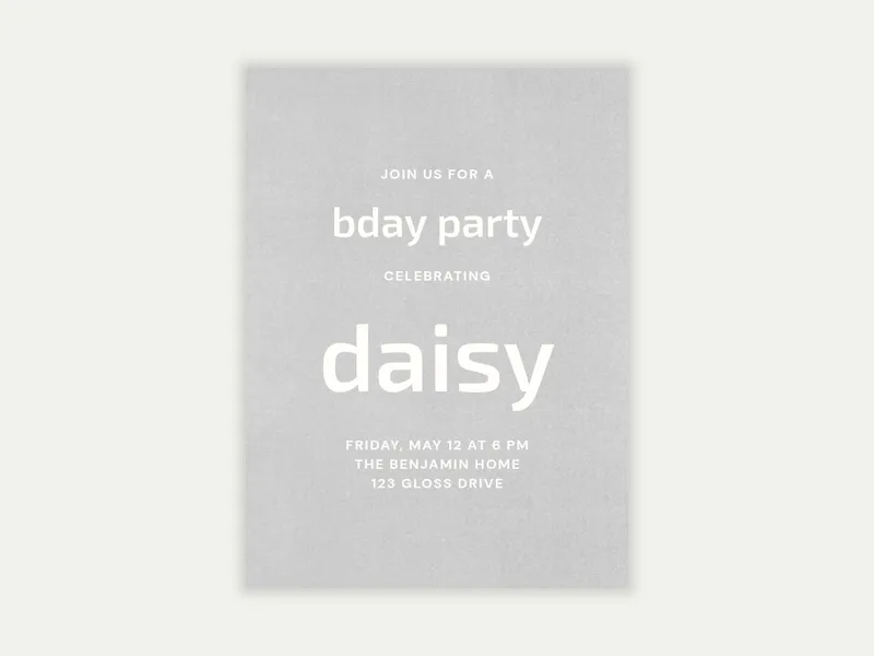 Simply Soft Gloss Invitation free template design
