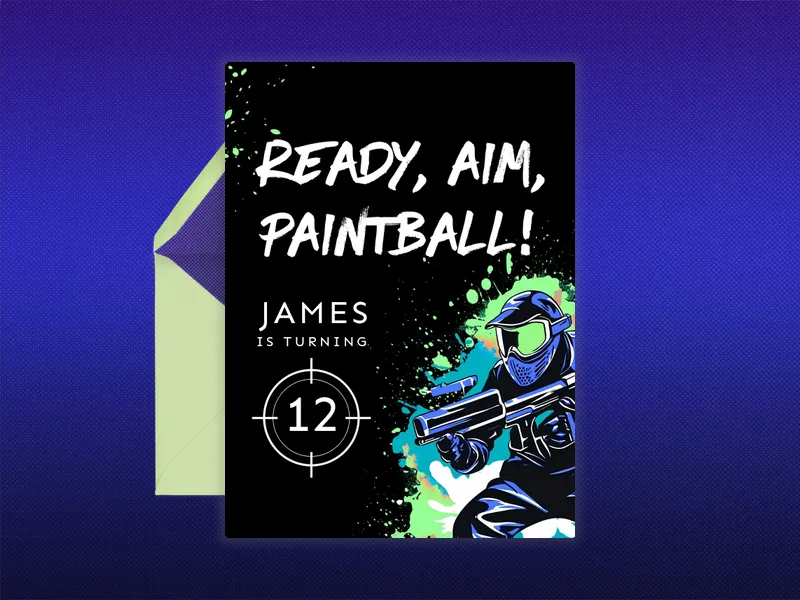 Paintball Battle Invitation premium template design