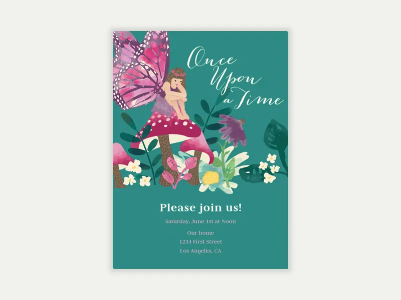 Woodland Fairy Invitation free template design
