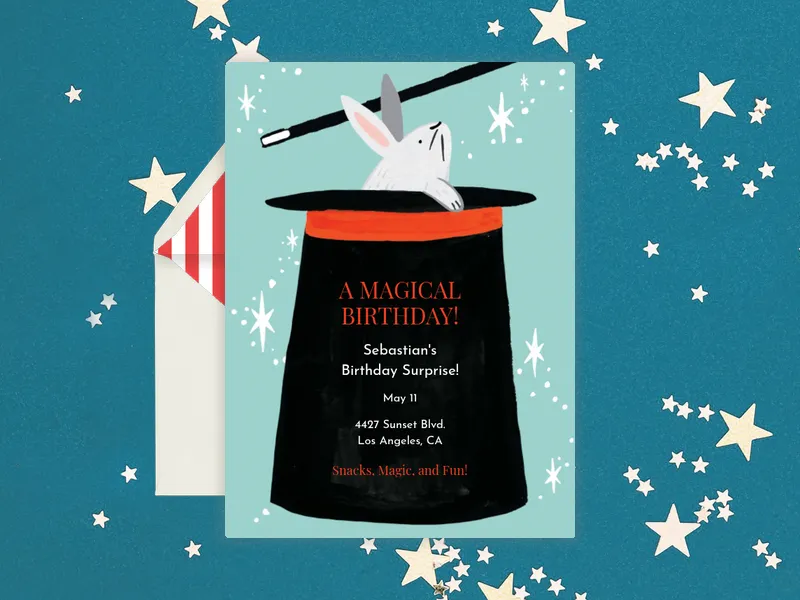Magic Hat Invitation premium template design