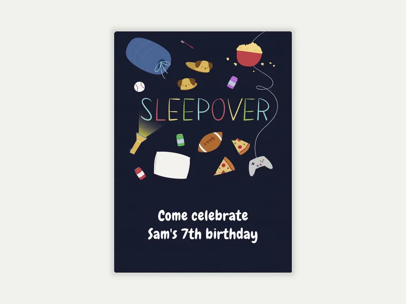Sleepover Essentials Invitation free template design