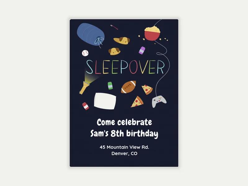 Sleepover Essentials Invitation free template design