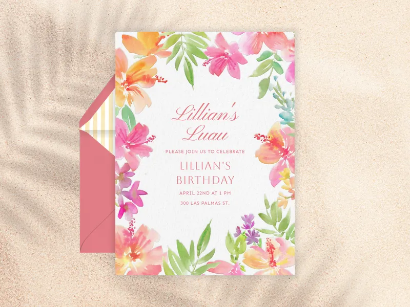 Hibiscus Honey Invitation premium template design