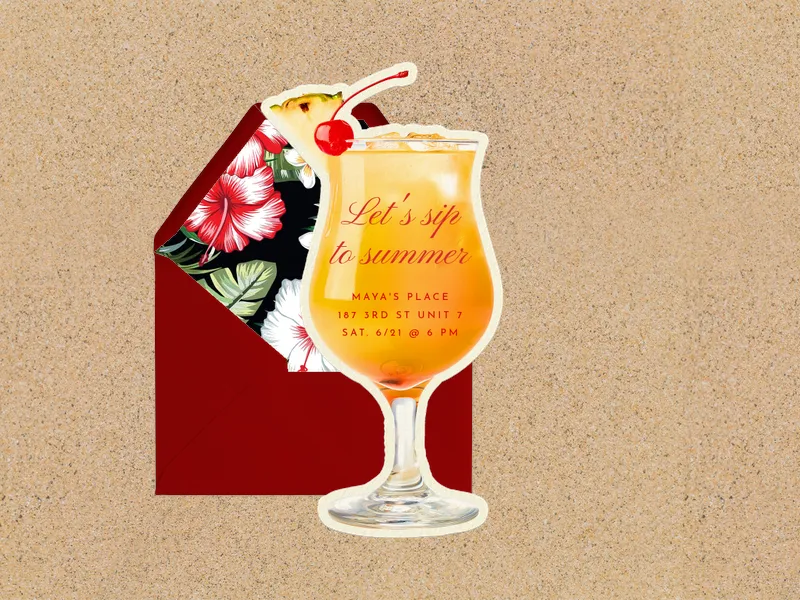 Summer Sips Invitation premium template design