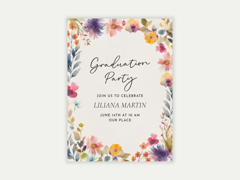 Baby Blossoms Invitation free template design