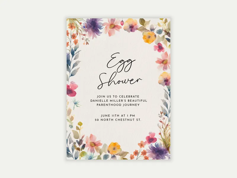 Baby Blossoms Invitation free template design