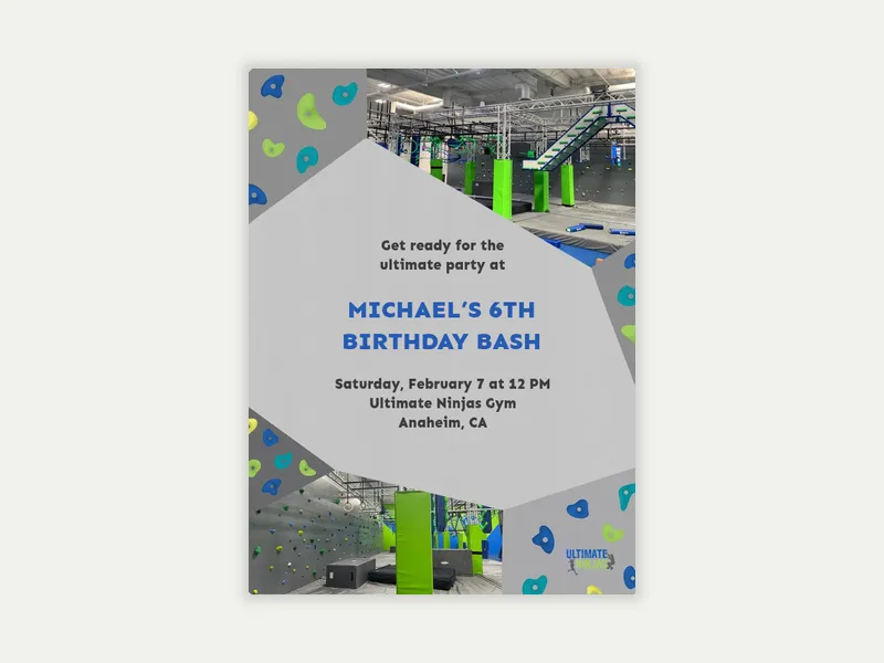 Ultimate Ninjas: Rock On Invitation free template design