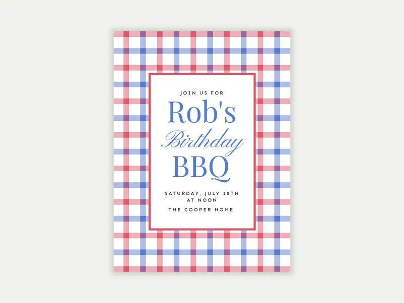 Red, White & Gingham - featured - Invitation