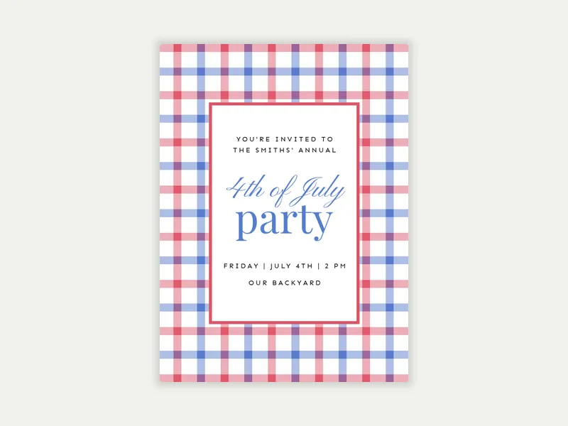 Red, White & Gingham - featured - Invitation