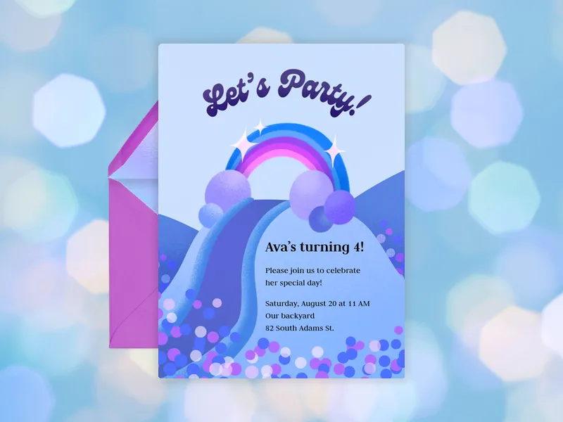 Rainbow Ball Pit Invitation premium template design