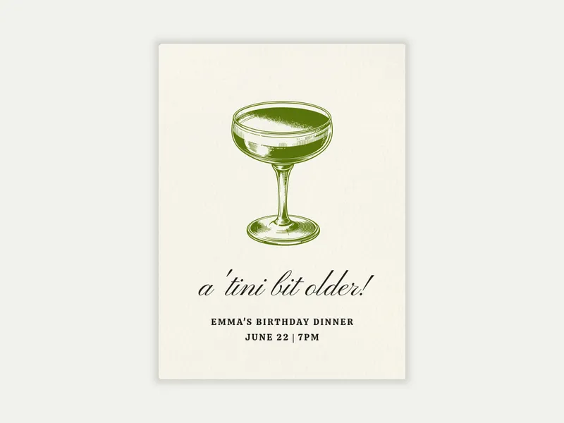 Dirty-tini Invitation free template design