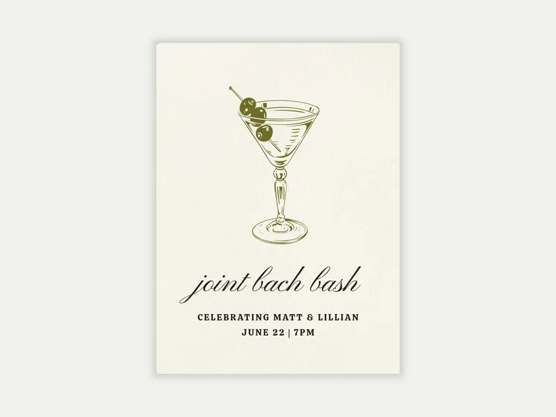 Dirty-tini Invitation free template design