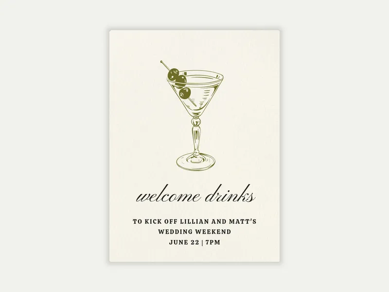 Dirty-tini Invitation free template design