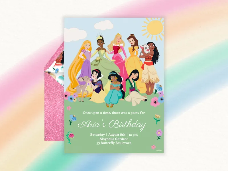 Disney: Once Upon a Meadow Invitation premium template design