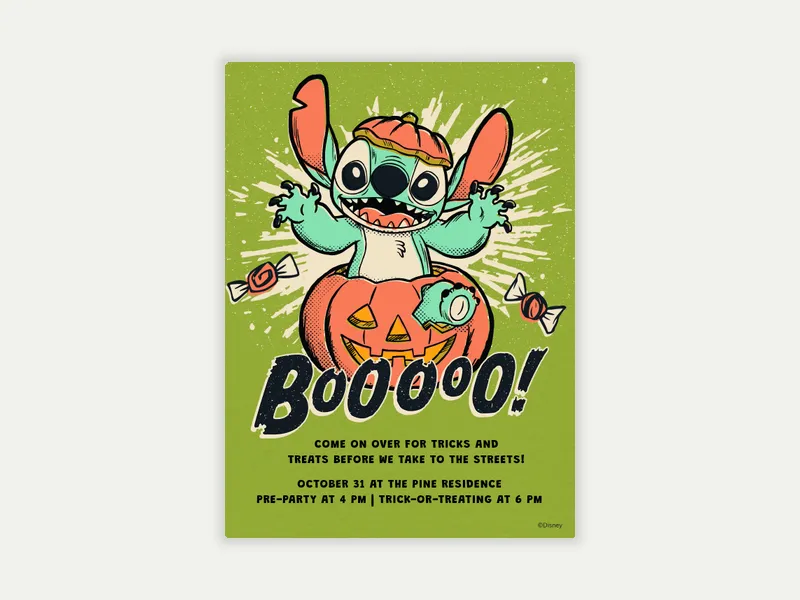 Disney’s Lilo Stitch: PeekaBOO Invitation free template design