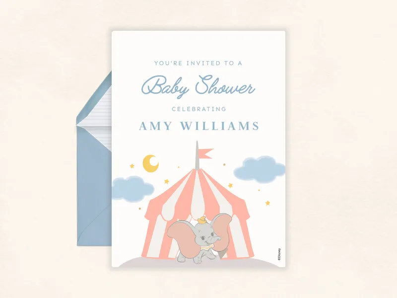 Disney’s Dumbo: Big Top Sky Invitation premium template design