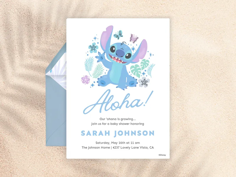 Disney’s Lilo Stitch: Ohana Forever Invitation premium template design