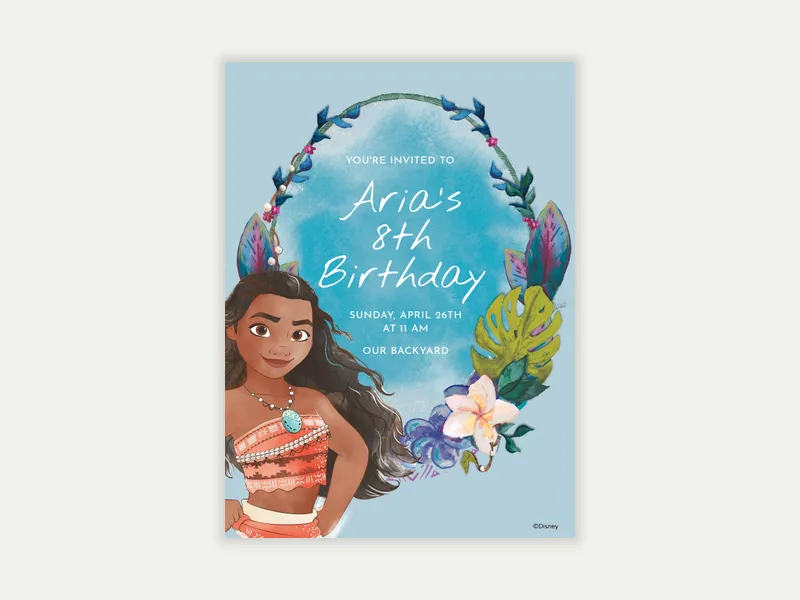 Disney’s Moana: Island Breeze Invitation free template design