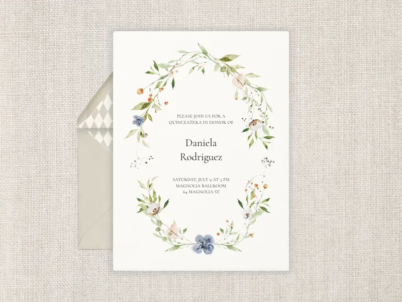 Ikebana Floral Arrangement Invitation premium template design