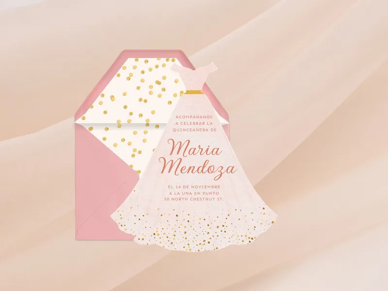 Glittering Gown Invitation premium template design