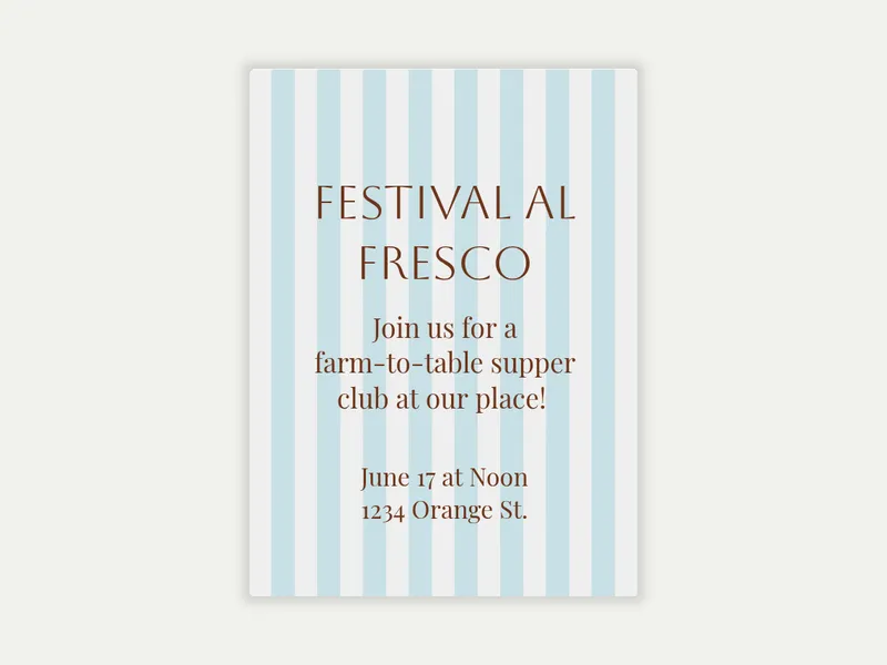 Al Fresco Invitation free template design