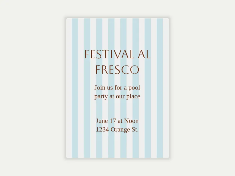 Al Fresco Invitation free template design