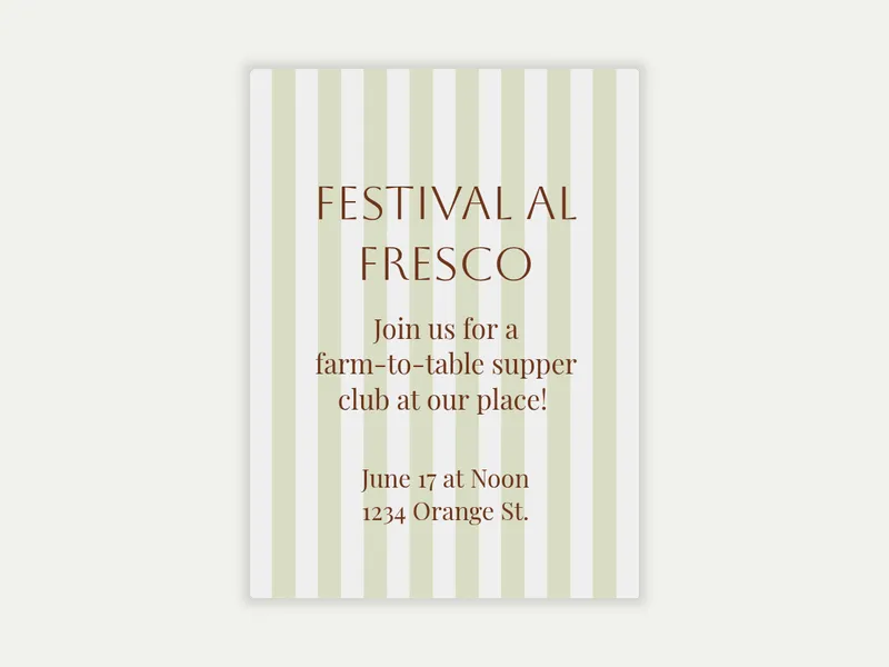 Al Fresco Invitation free template design