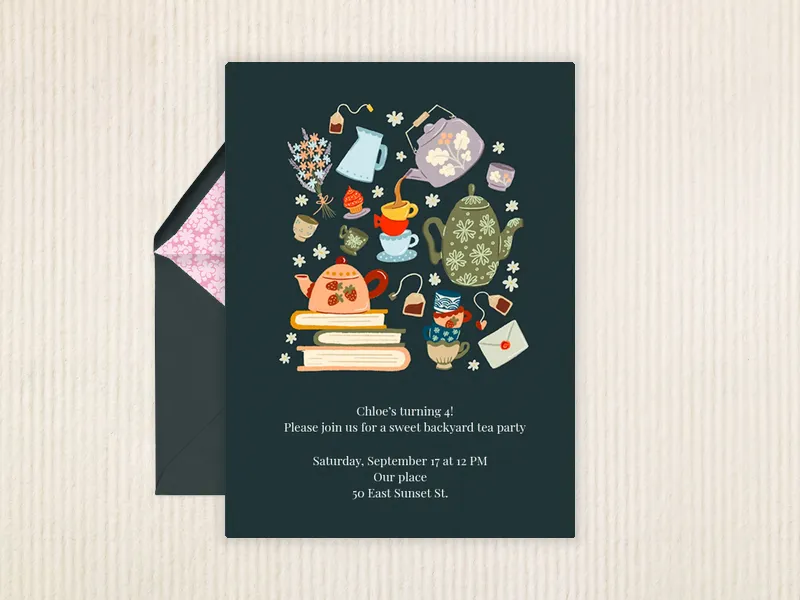 Par-Tea Time Invitation premium template design