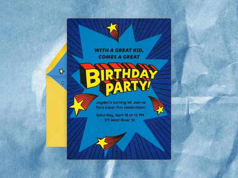 Superhero Burst Party - featured - Invitation