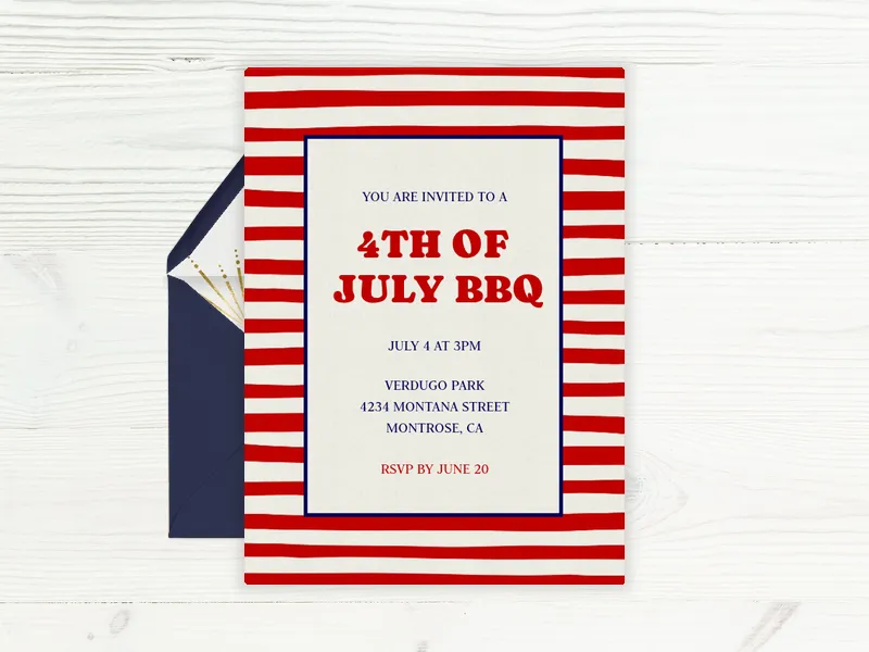 Summer Stripes Invitation premium template design